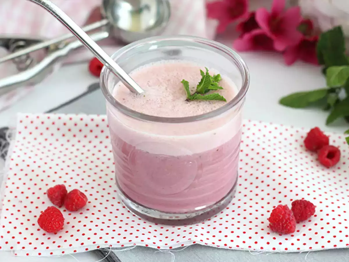 Recette Milkshake vegan à la framboise et à la menthe