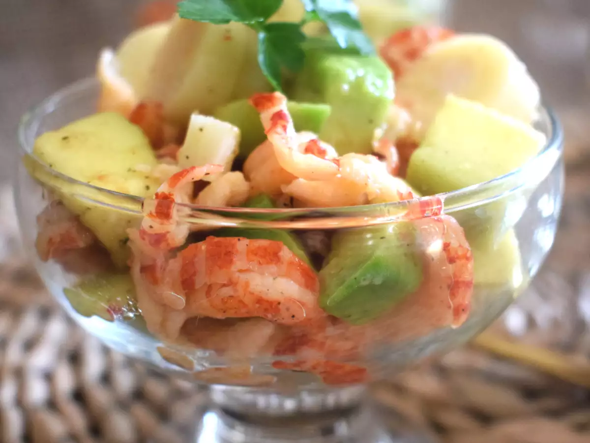 Recette Coupe avocat écrevisses et coeur de palmier