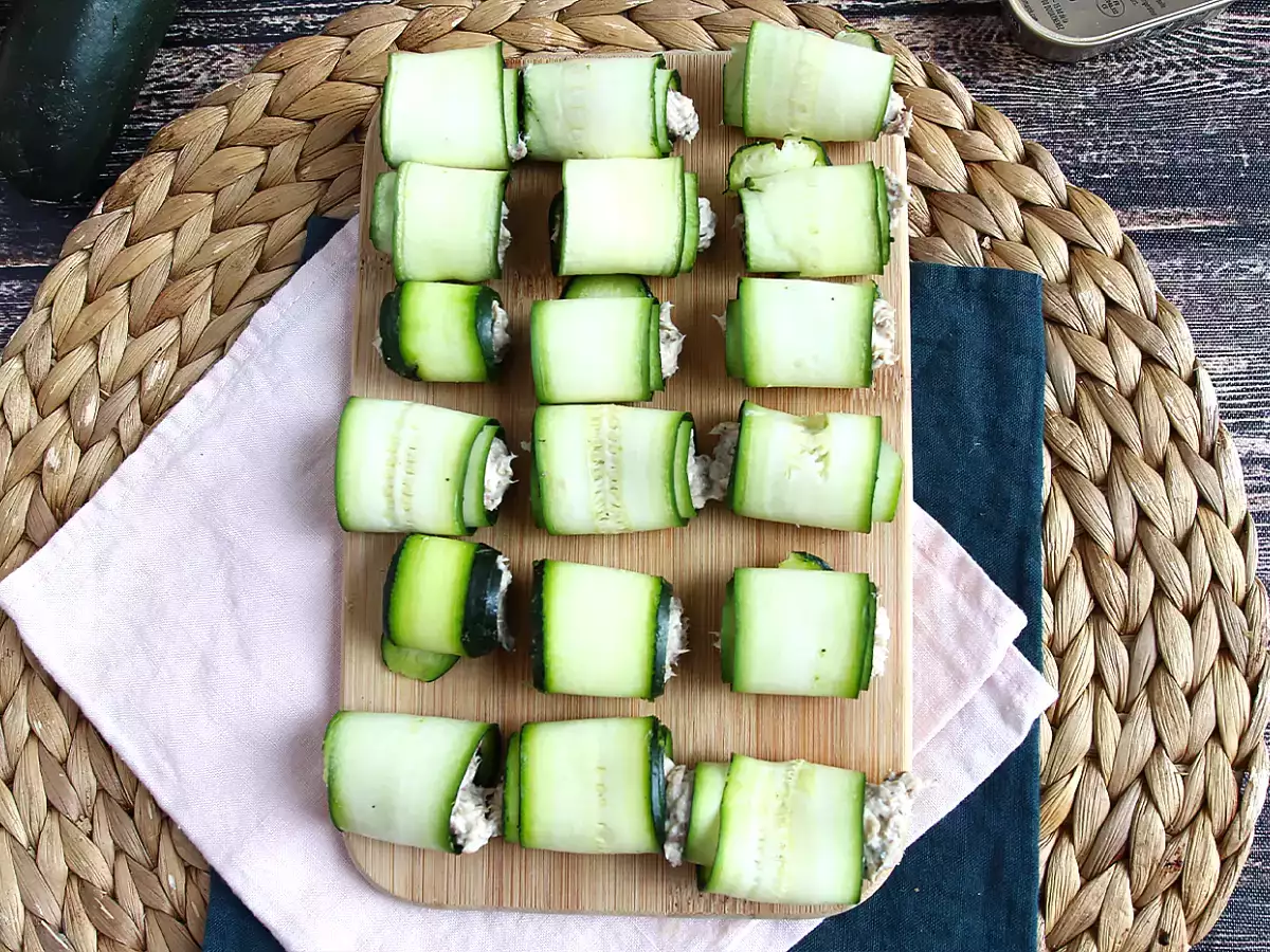Recette Roulés de courgette à la sardine