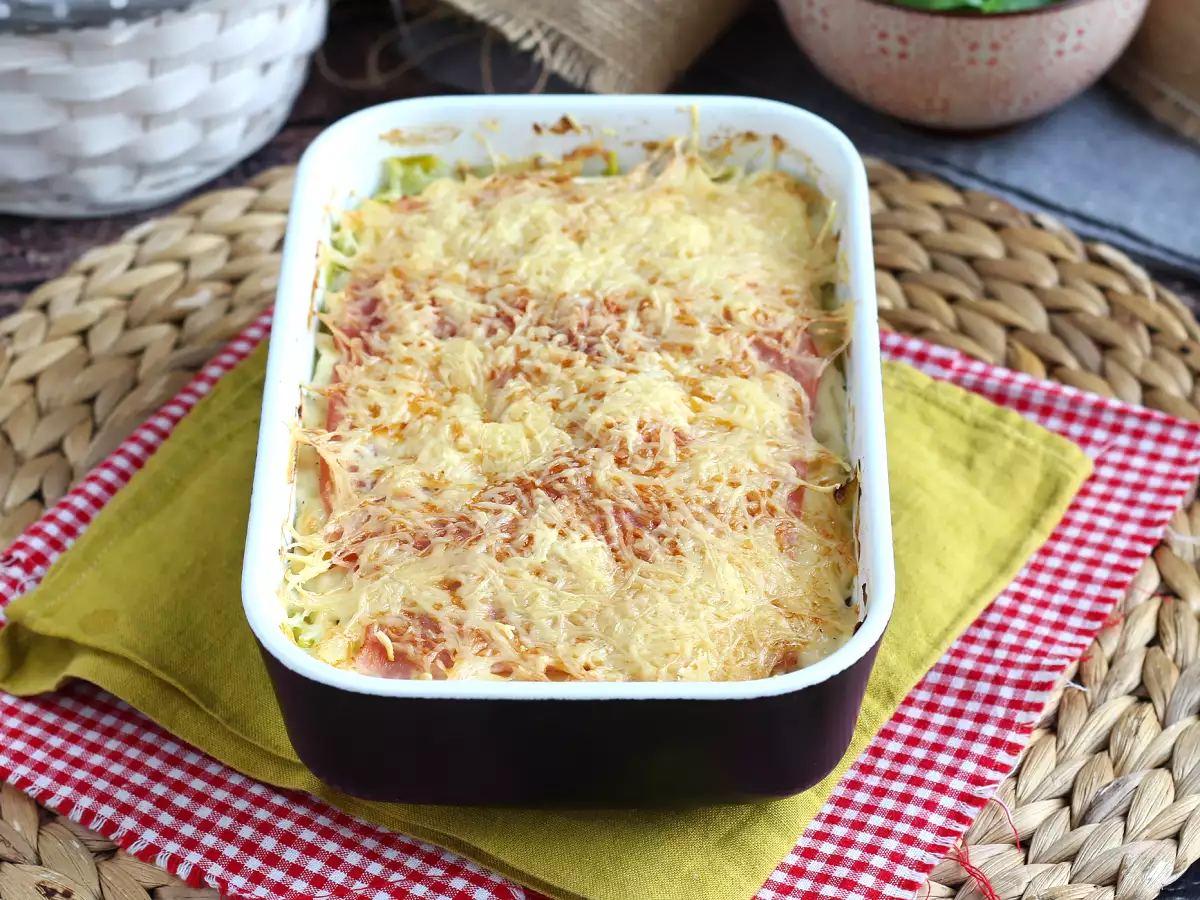 Recette Gratin de poireau jambon et fromage