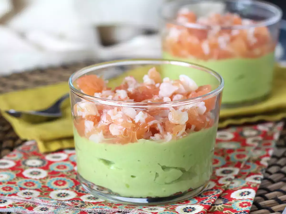 Recette Verrines avocat, crevettes, pamplemousse hyper fraîches!