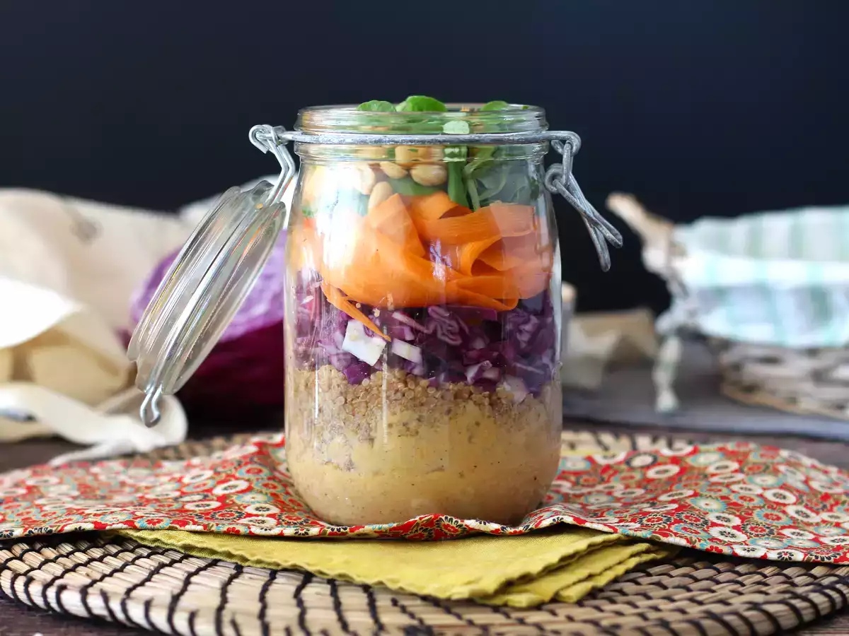 Recette Salad jar végétarienne, la salade pratique à emporter !