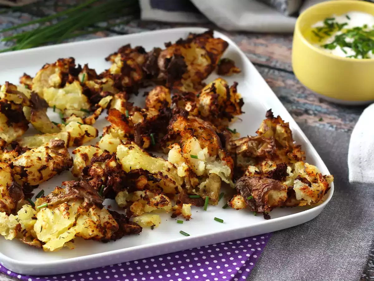 Recette Smashed potatoes au air fryer, l'accompagnement ultra croustillant !