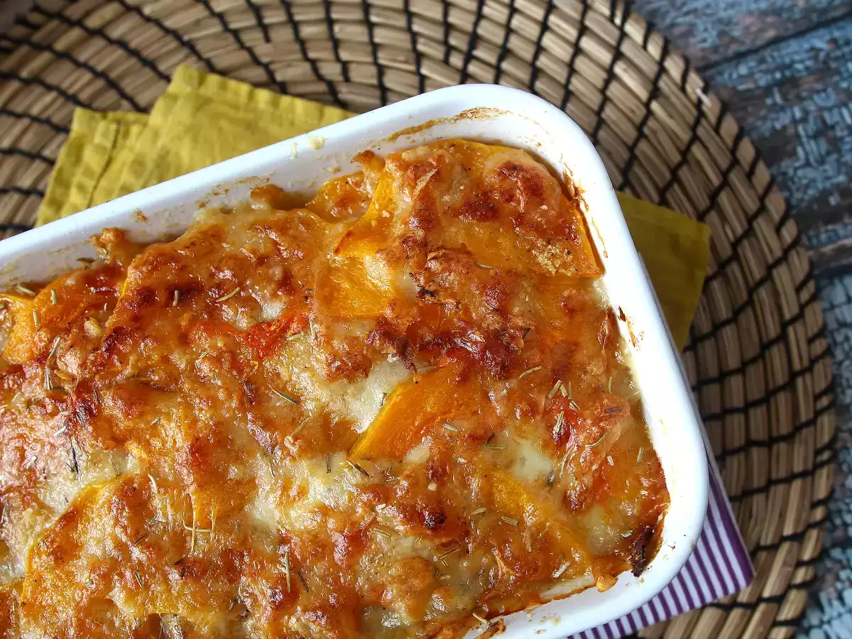 Recette Gratin au potiron et au fromage, parfait pour l'automne!