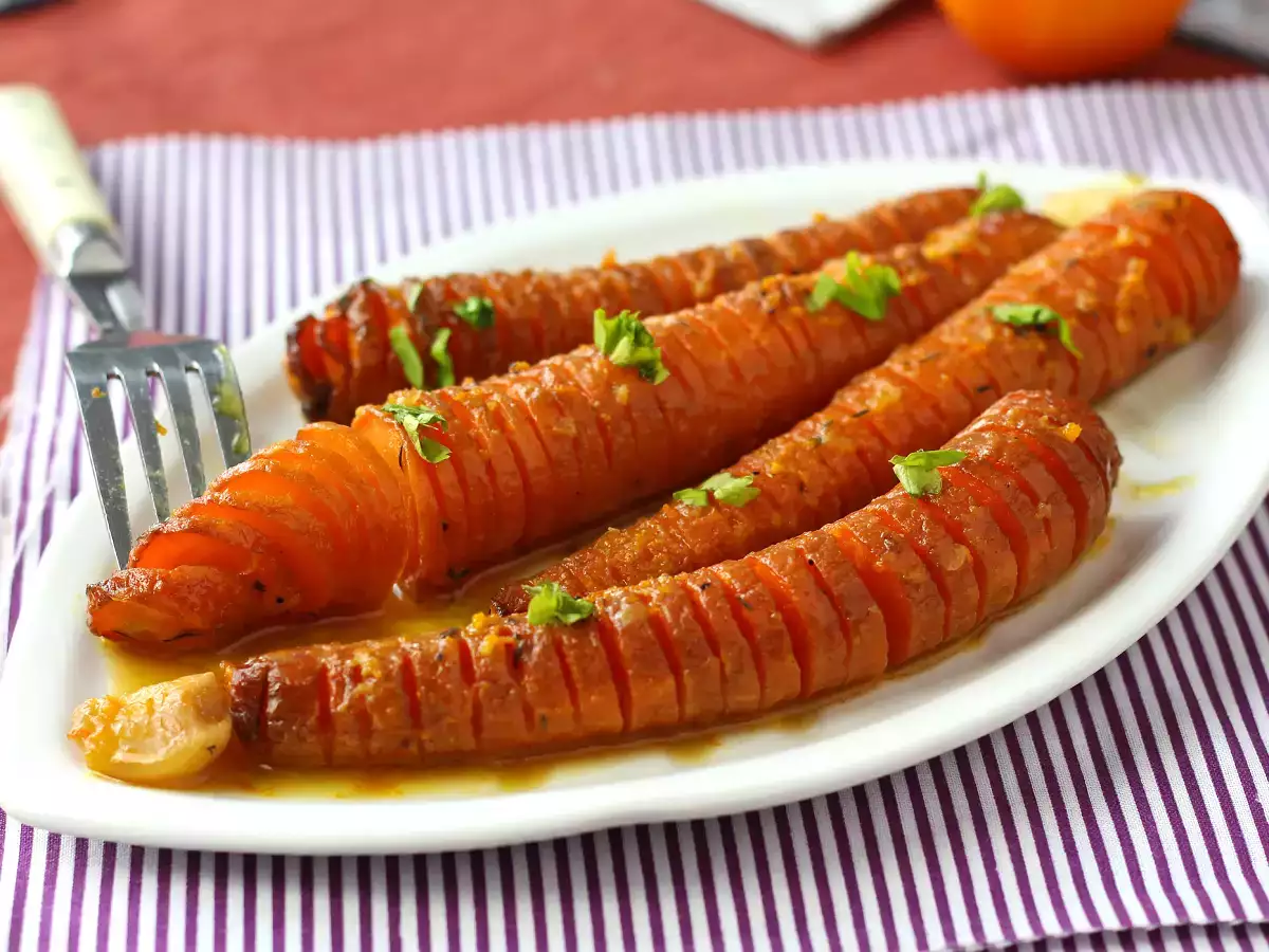 Recette Carottes rôties au miel et à la clémentine