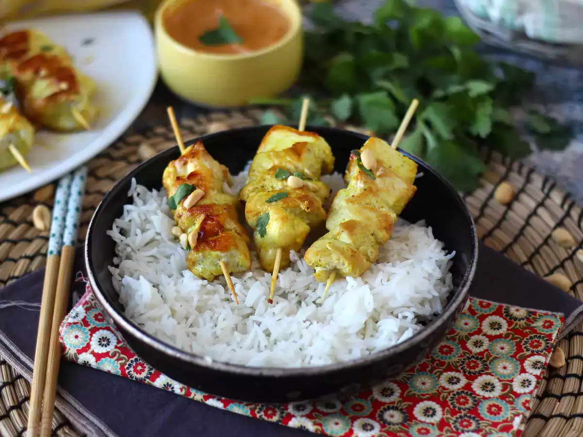 Recette Brochettes de poulet et leur sauce satay, un voyage en cuisine vers l'asie!