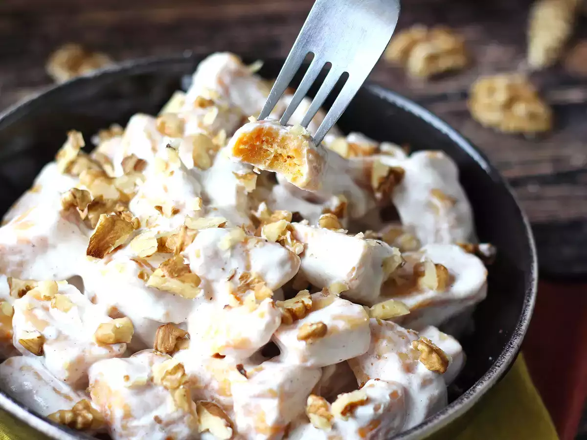 Recette Gnocchi crémeux au potiron, fromage frais et noix