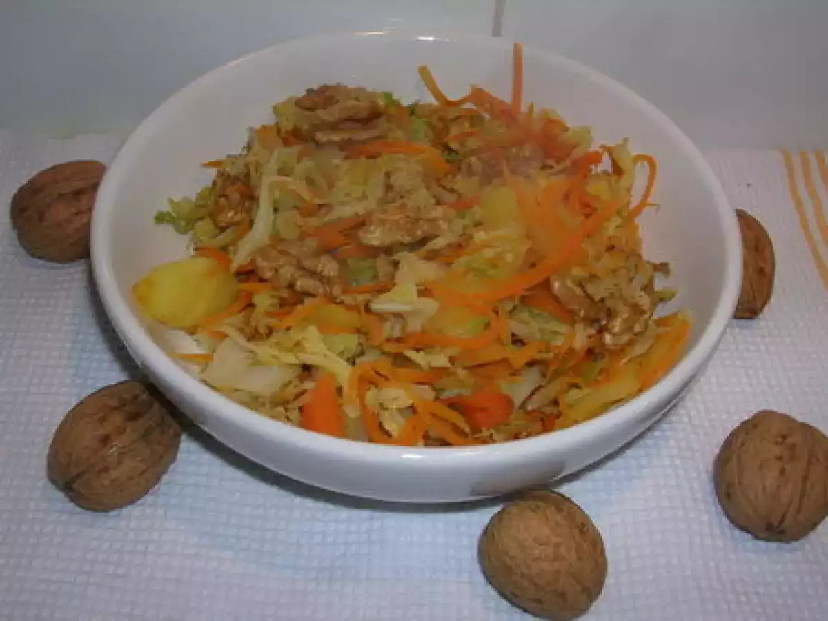 Recette Chiffonnade de chou frisé aux pommes et aux noix