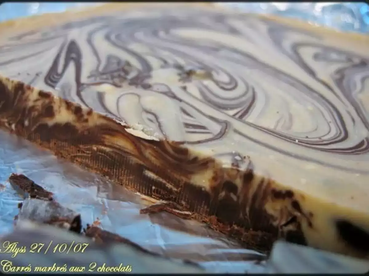 Recette Carrés marbrés aux 2 chocolats
