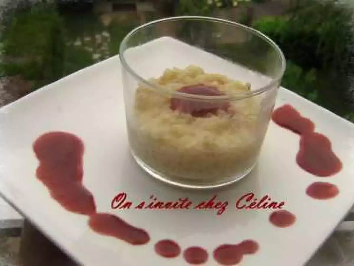 Recette Riz au lait et son coulis de framboises