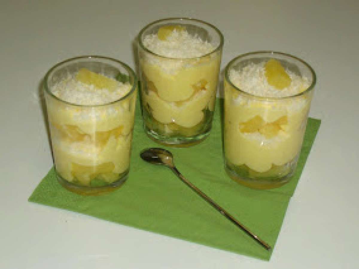 Verrine avec ananas, noix de coco 15 recettes sur Ptitchef