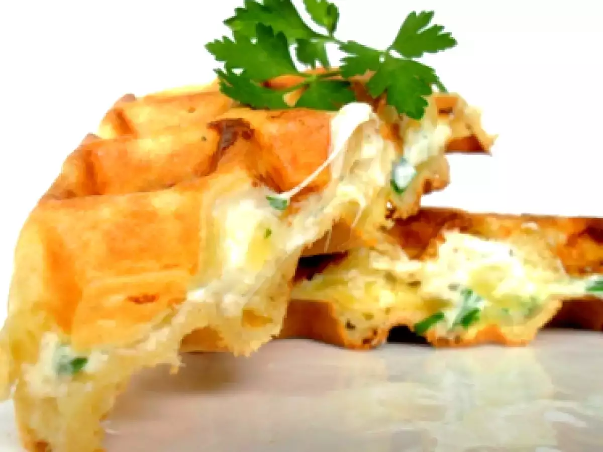 Recette Gaufres salées fourrées aux fromages