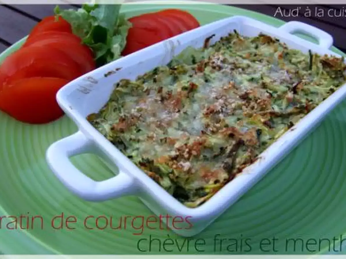 Recette Gratin de courgettes, chèvre frais et menthe