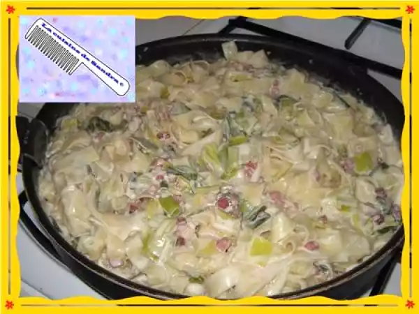 Recette Fettuccine et sa sauce aux poireaux