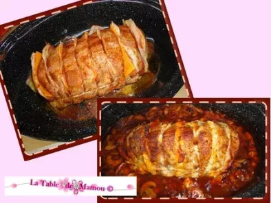 Recette Rôti de porc au cheddar, emmenthal suisse, et lard du tyrol