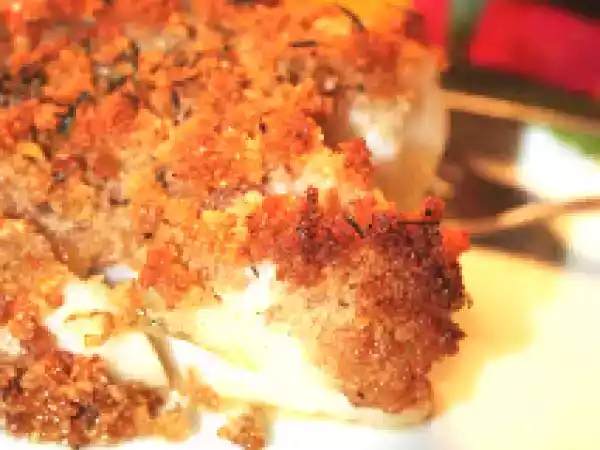 Recette Dos de cabillaud en crumble salé