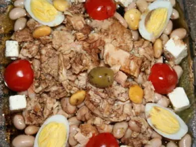 Recette Salade terre et mer : haricots coco et thon blanc à l'huile