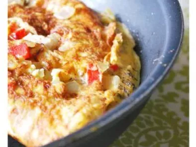 Recette Omelette au boudin blanc, poivron et lait de coco