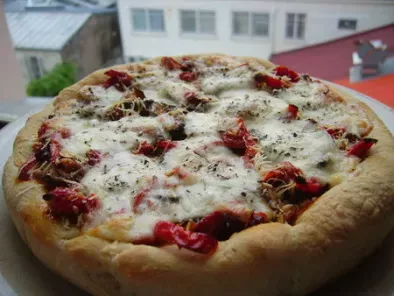 Recette Pizza aux légumes du soleil / pâte à pizza maison