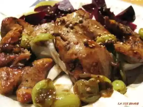 Recette Foie de lotte au vinaigre balsamique et raisins blancs