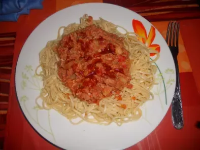 Recette Spaghetti sauce au thon et champignons