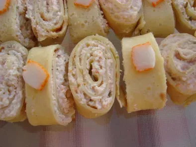 Recette Roulés de crêpes à la crème de surimi