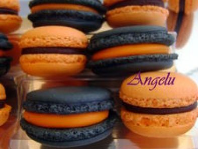 Recette Macarons d'halloween : orange et noir