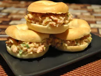 Recette Minis bagels à la salade de jambon hawaienne