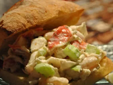 Recette Ciabbata grillé à la salade de goberge et crevettes