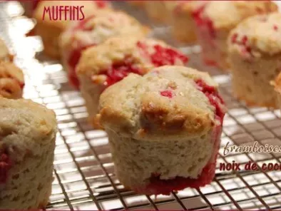 Recette Muffins aux framboises et à la noix de coco, sans gluten et sans lactose