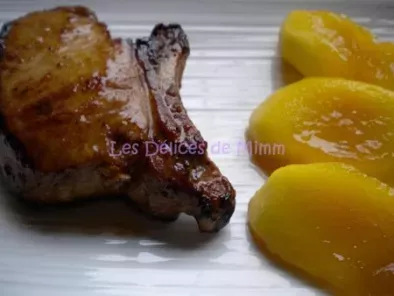 Recette Côtes de porc ibérique (iberico) au miel et pommes caramélisées