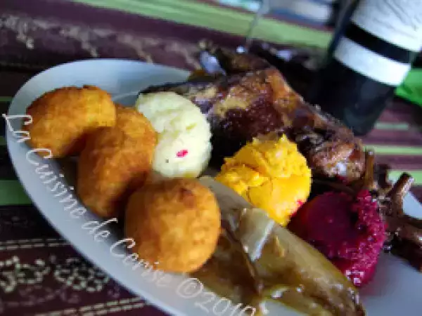 Recette Faisan aux trois purées