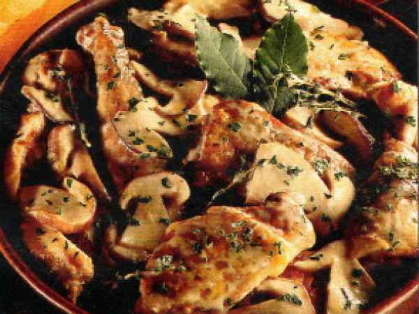 Recette de pintade aux champignons et à la crème