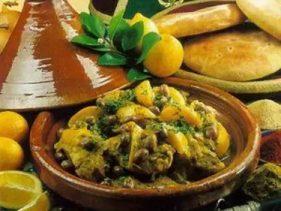Recette Tajine de poulet, citron confit et olives