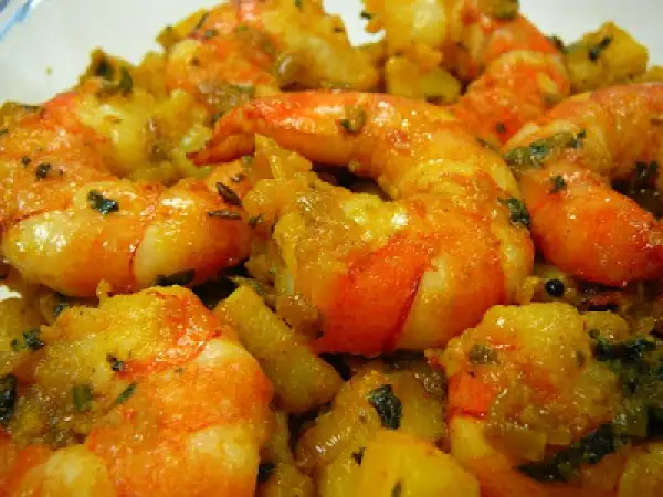 Recette Crevettes sautés aux graines de cumin et de moutarde.