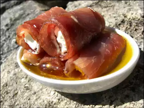 Recette **roulés de jambon cru au chèvre frais ou involtini**