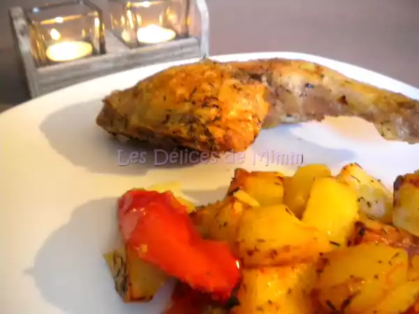 Recette Poulet aux poivrons et pommes de terre