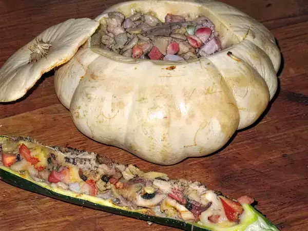 Recette Pâtisson et courgettes farcis