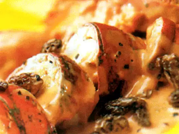 Recette Nage de homard aux morilles