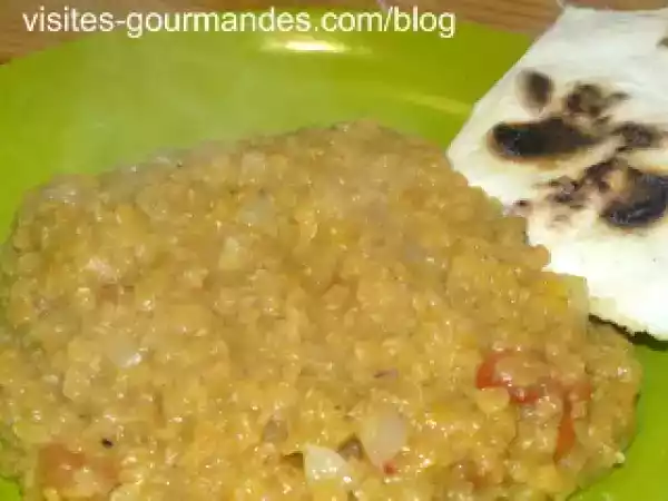 Recette Curry de lentilles corail et lait de coco.