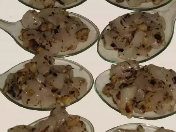 Recette Tartare de coquilles saint jacques aux noisettes