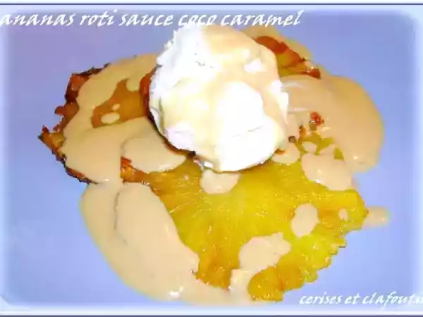 Recette Ananas roti et sa sauce caramel au lait de coco
