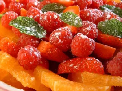 Recette Salade d'oranges aux fruits rouges et à la menthe