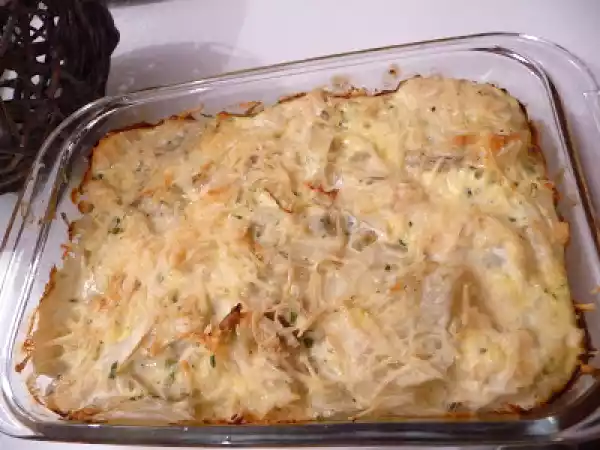 Recette Gratin de gnocchis, poulet et fenouil