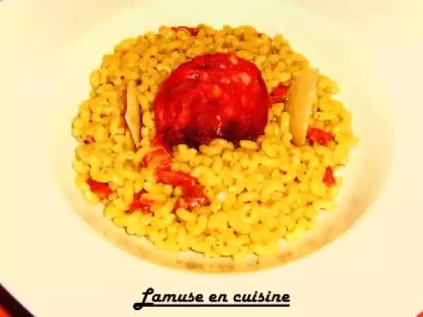 Recette Risotto de coquillettes au chorizo de cyril lignac
