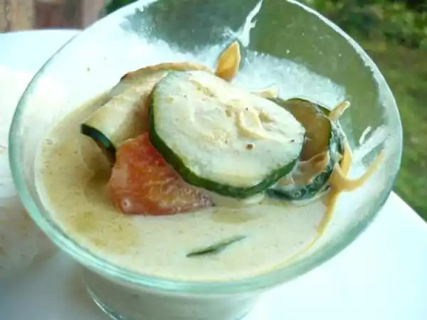 Recette Duo de courgettes et carottes au lait de coco