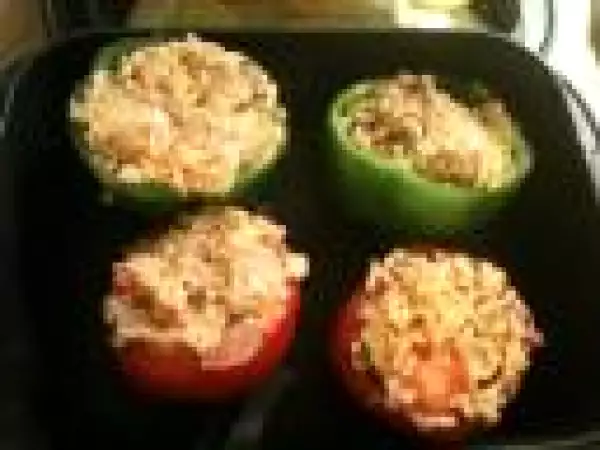 Recette Poivrons et tomates farcies