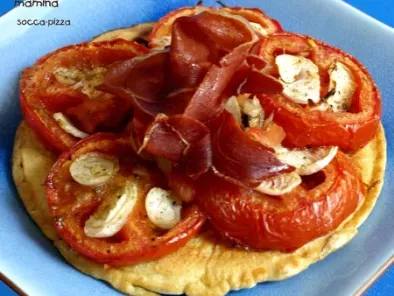 Recette Socca-pizza... pois chiches et tomates