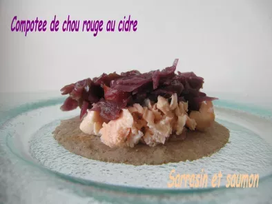 Recette Compotee de chou rouge au cidre sarrasin et saumon
