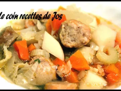 Recette Soupe repas au pomme de terre, poireaux et saucisses italienne (mijoteuse)